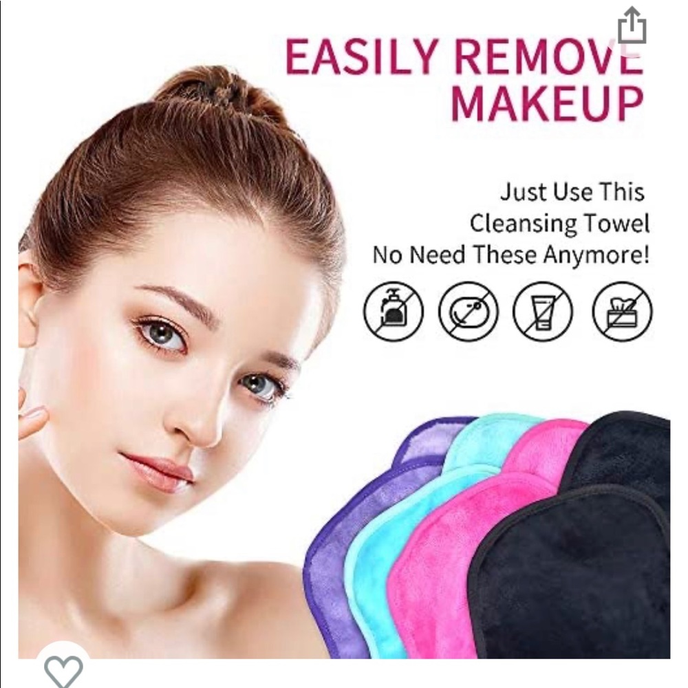 Blue microfiber reusable makeup remover cloth